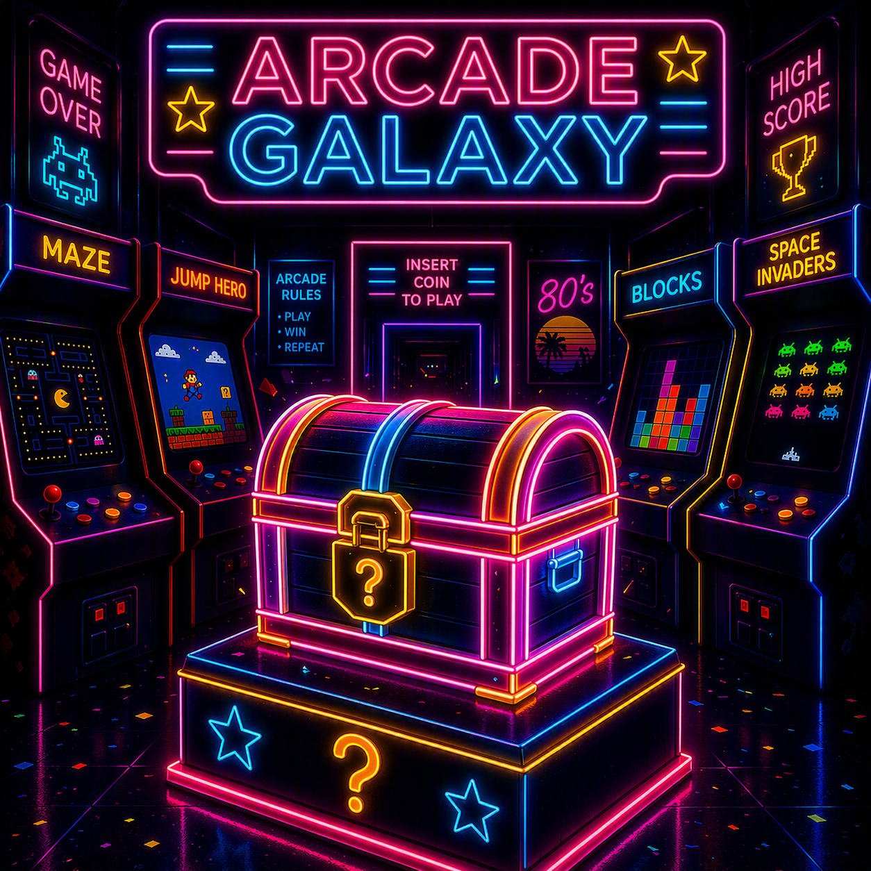 Arcadehal met retro videogames